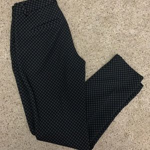 Navy Express Columnist ankle pants with grey diamonds, size 0